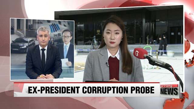 Fmr. president Lee Myung-bak appears before prosecutors for questioning