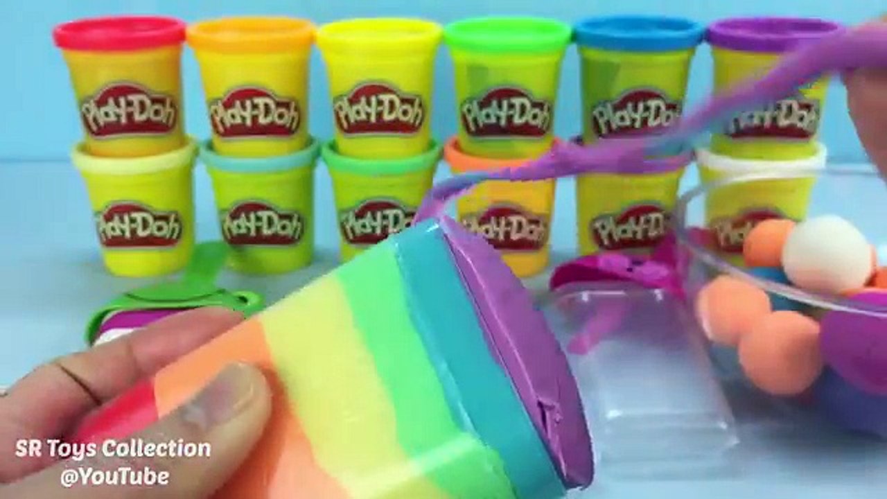 DIY How to Make Play Doh Rainbow Popsicles Ice Cream with Molds Fun and Creative for Kids