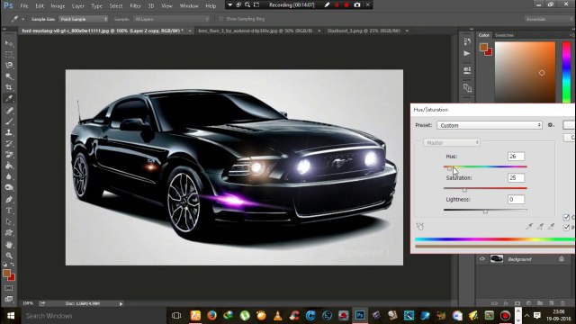 Realistic Car Headlights & Street Lights Photoshop Tutorial