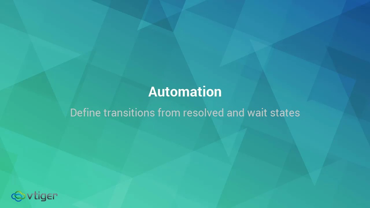 Define transitions from resolved and wait states in Vtiger CRM