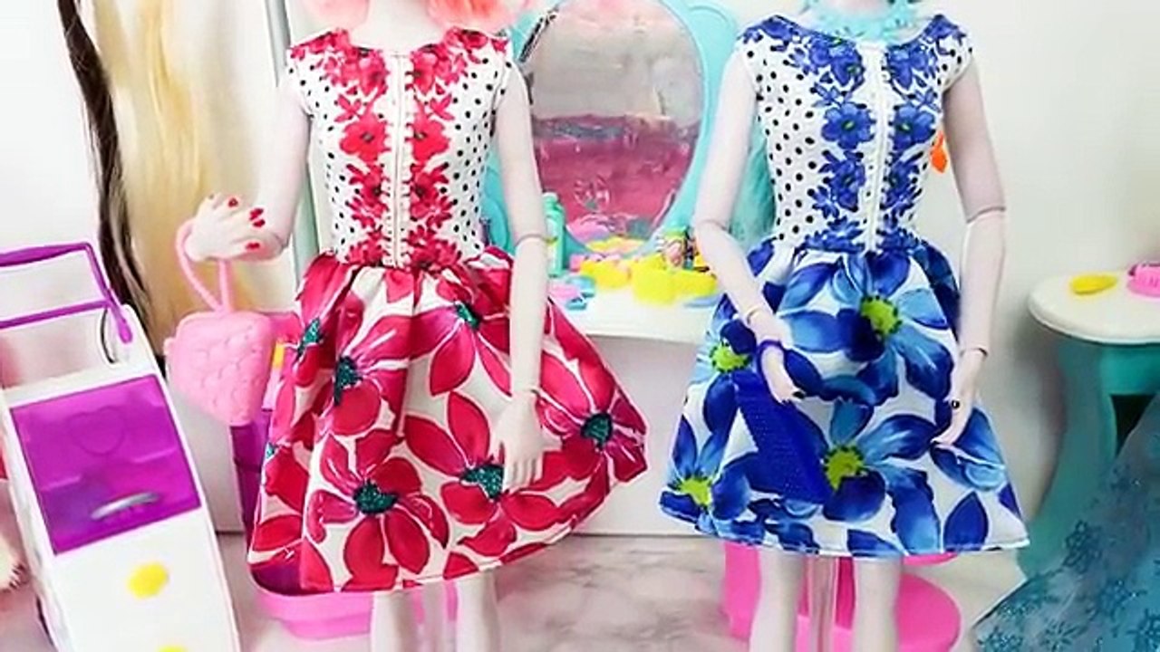 Yeni Barbie Güzellik Salonu Elsa bebek Saç kesimi Saç boyası