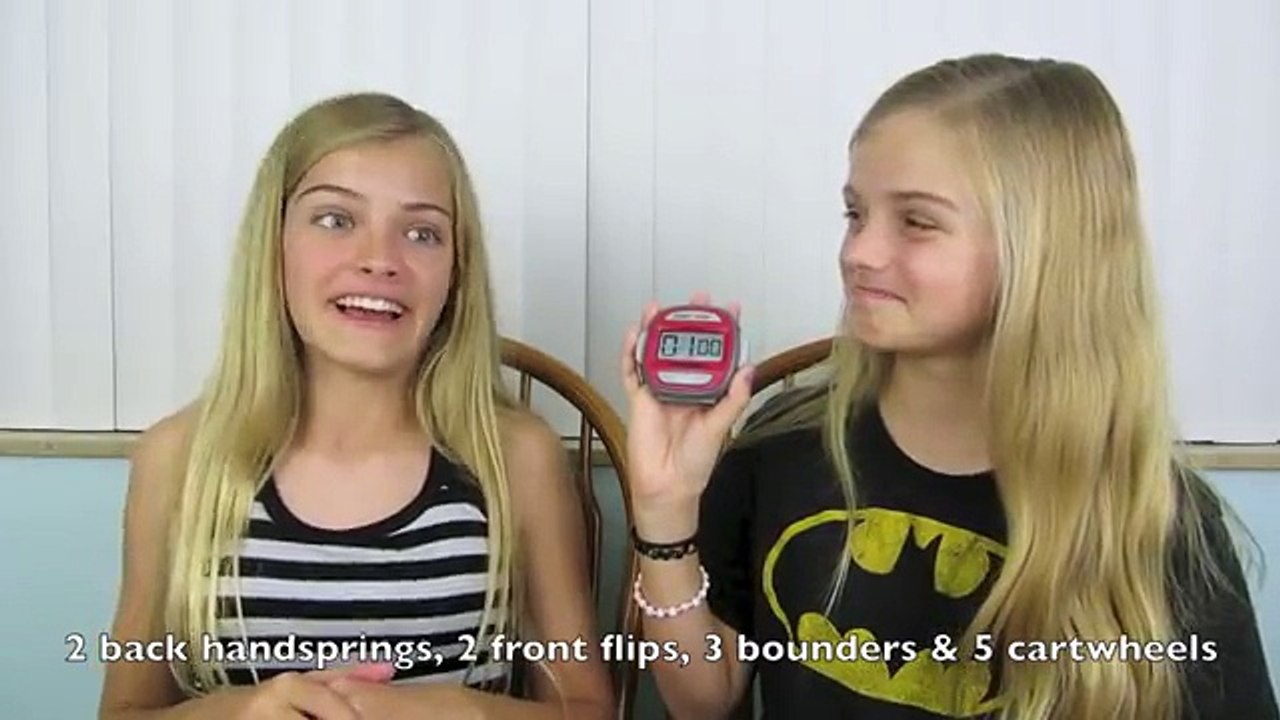 Minute to Win It Challenge ~ Gymnastics Edition ~ Jacy and Kacy