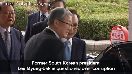 S. Korean ex-president Lee Myung-bak questioned on graft
