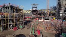 Parc d'attractions Star Wars en construction vu d'un drone