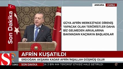 Cumhurbaşkanı Erdoğan: Kuzey Irak sınırımıza kadar teröristlerden temizleyeceğiz