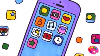 Coloring Book Mobile Phone | Drawing and Art Colors for Kids with Colored Markers