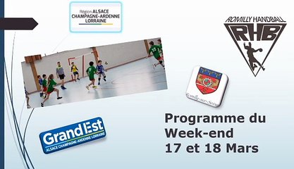 Planning des rencontres 17/18 Mars 2018