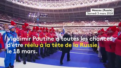 Russie : hologramme géant, meeting express... La drôle de campagne présidentielle de Vladimir Poutine