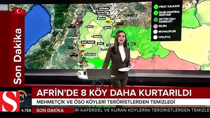 TSK ve ÖSO Afrin�de 8 köyü daha teröristlerden temizledi