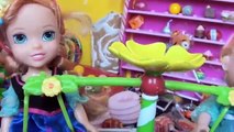 Elsa and Anna Toddlers Giant Candy Land Store Eat Food Dolls Barbie Giant Gummy Bear Toys In Action