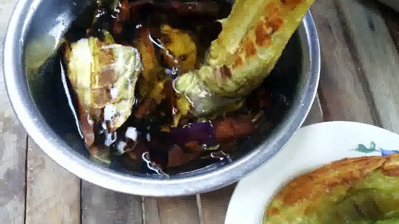 How To Make Fried Eggplant And Bamboo Shoot Soup With Pork Village Food Recipes