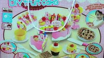 Toy kitchen playset PlayDoh velcro cutting fruits cakes cookies & cupcakes toy