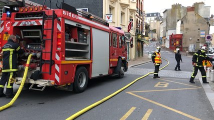Les sapeurs-pompiers en intervention pour une fuite de gaz