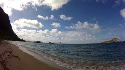 Splat! Skydiver barrel rolls before loud landing in water