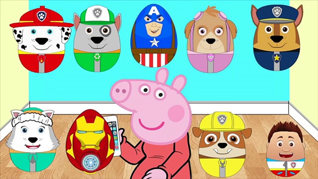 New Kids Surprise Eggs Toys Machine Marshall Paw Patrol Avengers Ironman Skye Peppa Pig #Animation