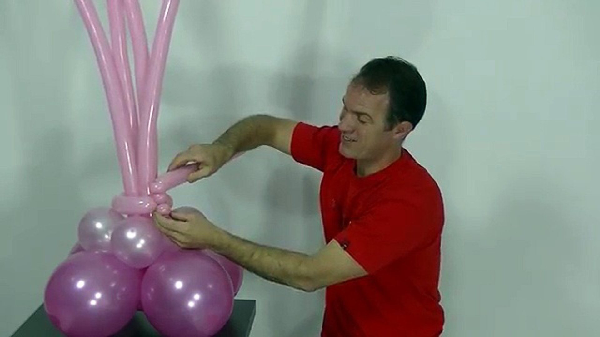 como hacer columnas de globos - decoracion con globos - decoracion para  baby shower - video Dailymotion