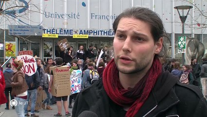 SOCIAL/ Manifestation anti-macron à Tours - 14/03/2018