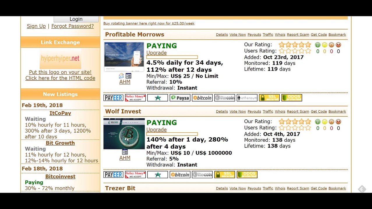hyiperhyiper.net | Best HYIP Monitor | Free listing for HYIP Admins | Daily Investment Opportunities