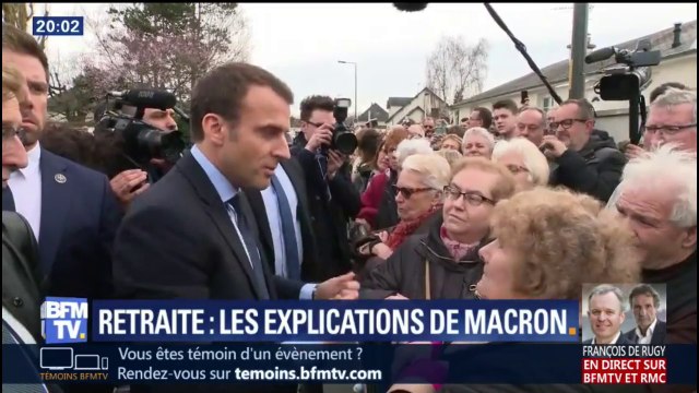 Interpellé par des retraités sur la hausse de la CSG, Emmanuel Macron leur a demandé un peu de patience