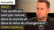 SNCF : "Les syndicats sont par nature dans la crainte et dans le refus du changement", affirme le chef d'entreprise Julien Leclercq