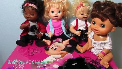 BABY ALIVE DOLLS get Halloween Costumes! My Life as clothes! Real Surprises+ Learns to Dolls