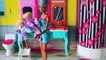 Barbie Doll and Ken Morning Routine! Play Baby Doll House Bathroom, Kitchen, Breakfast Toys!