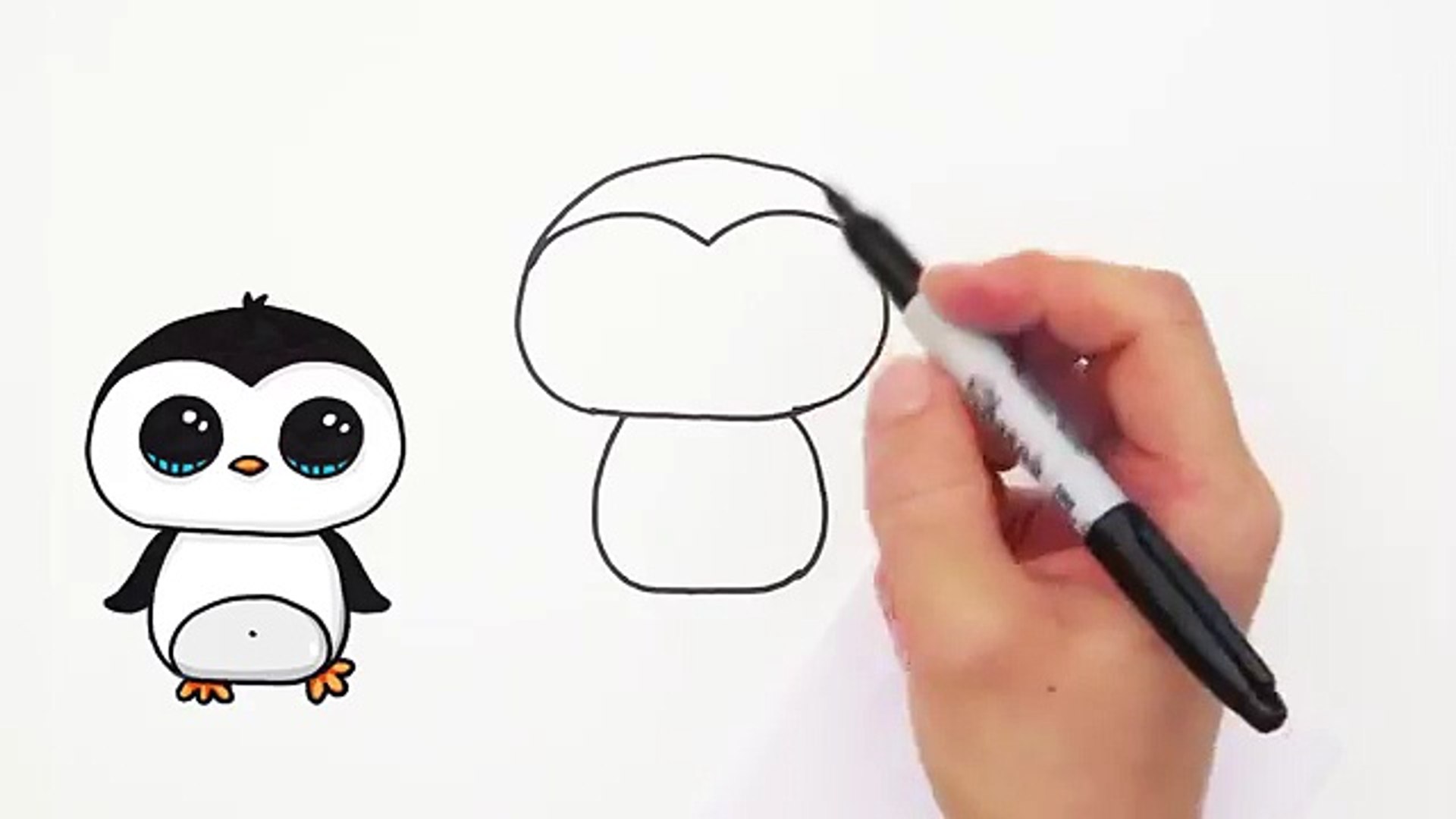How to Draw a Cute Cartoon Penguin Easy step by step - video Dailymotion