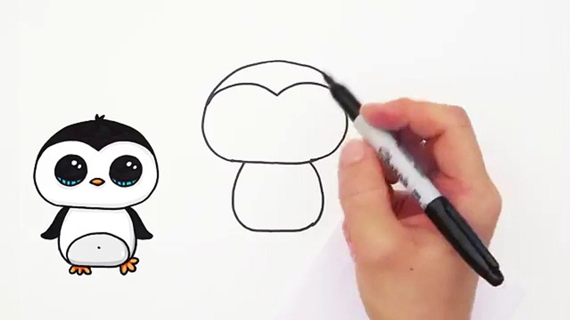 How To Draw A Cute Cartoon Penguin Easy Step By Step