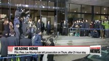 Fmr. president Lee Myung-bak heads home after 21 hours at prosecution complex