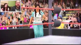 HEEL WIFE REACTS TO FUNNY FAN MADE CAW of HERSELF! Hilarious WWE 2K16 Diva Match ps4 Gameplay