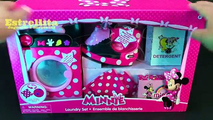 LAVADORA Y PLANCHA DE JUGUETE MINNIE MOUSE ROPA CAMBIA DE COLOR, BOLSA SORPRESAS ESTRELLITA JUGUETES