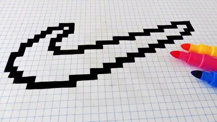 Handmade Pixel Art - How To Draw Nike Logo #pixelart