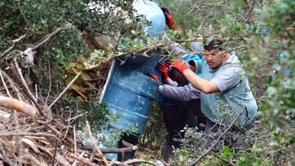 Marmaris’te ormandan çıkan atıklar işçileri şaşkına çevirdi
