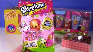 SHOPKINS Bath & Body Beauty SET! Lunch Box Tin with CARDS! EOS Lip Balm &Nail Polish! Erasers