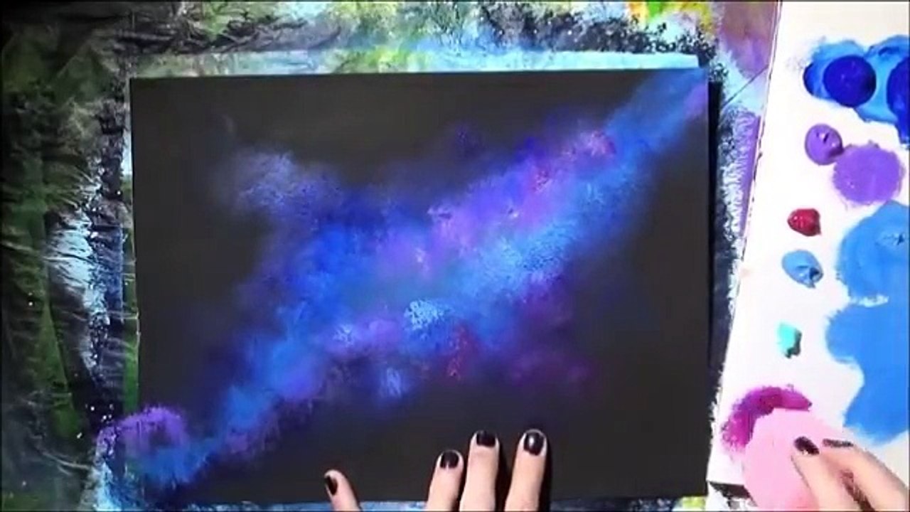 Sponge Painting a Galaxy with Acrylic Paint video Dailymotion