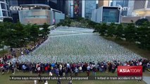 Hong Kong Lantern Festival: Thousands of white LED roses light up landmark