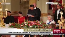 President Xi gives speech at the state banquet held by the royal family at ‪‎Buckingham Palace