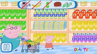 Supermercado para los niños - familia de los cerdos juega en la tienda - dibujos animados