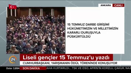 Liseli gençler 15 Temmuz'u yazdı