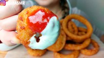 No Talking- ASMR Crunchy Fried Onion Rings  Eating Sounds