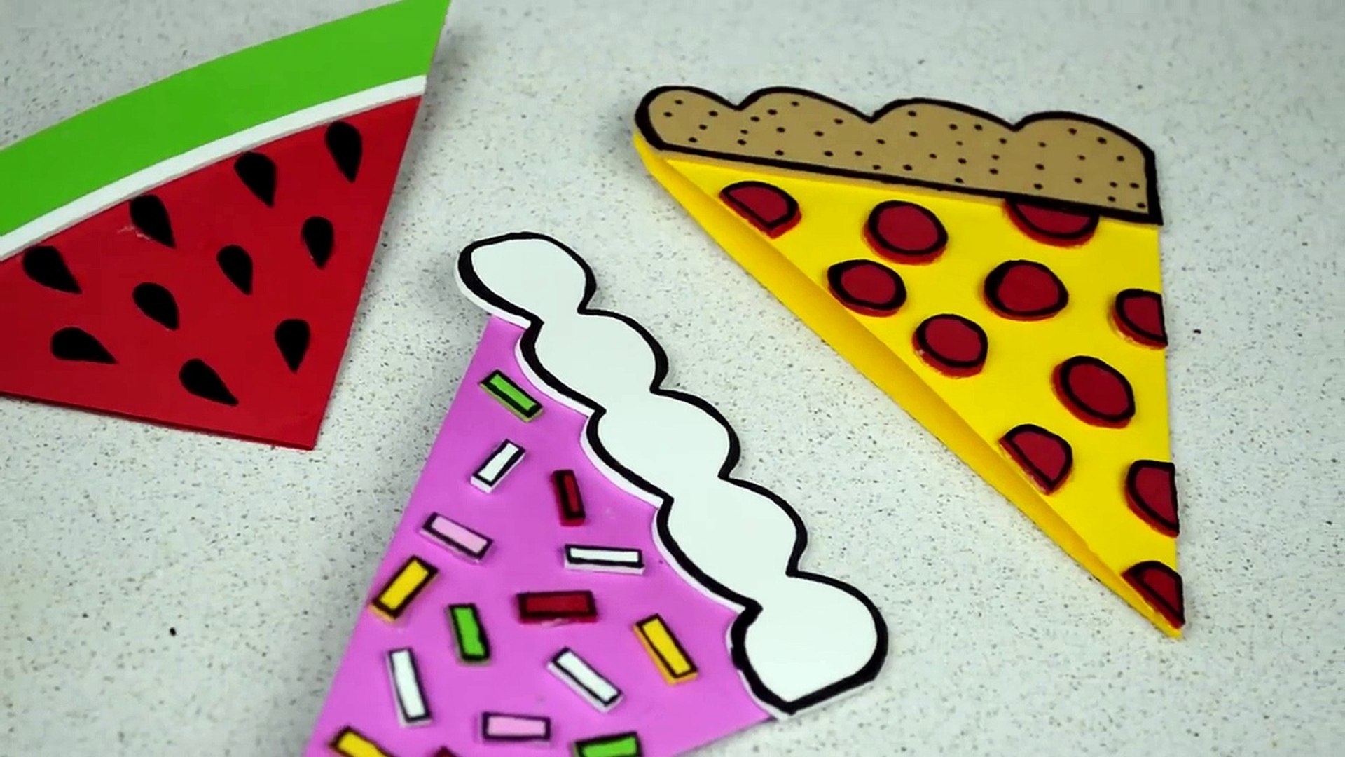 Separadores de Libros (Sandía, Pizza y Pastel) │Espacio Creativo─影片  Dailymotion
