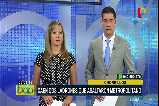 Capturan a delincuentes que asaltaron bus del Metropolitano en Chorrillos