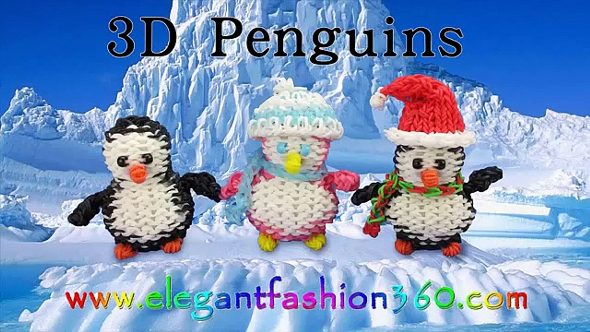 Rainbow Loom Penguin 3D Charms - How to Loom Bands Tutorial  Christmas/Holiday/Winter/Animal - video Dailymotion