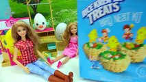 Cooking Fun - Chocolate Shopkins Eggs In Rice Krispy Marshmallow Treat Bird Nest with Barbie