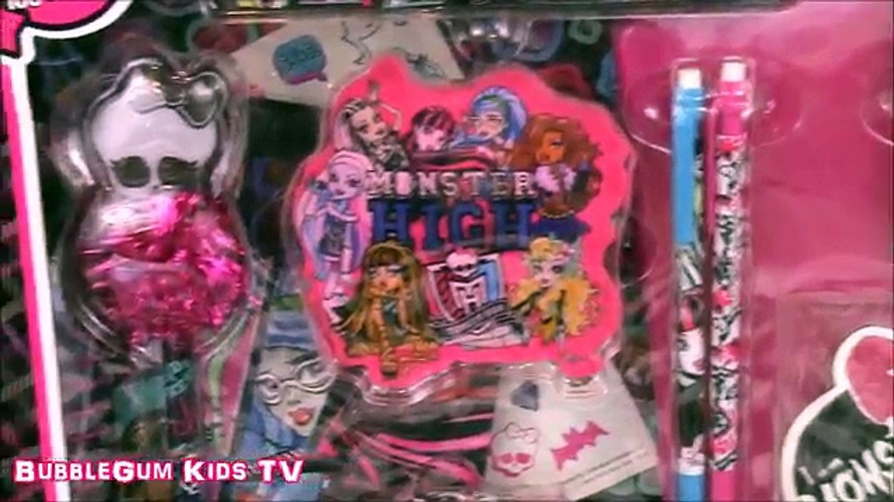 Monster High Ghoulicious Stationary Set! pens stickers tattoos ! KIDS TOY REVIEW+Unboxing+Opening
