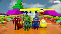 Giant SURPRISE EGGS Superheroes Cartoons and Learning Colors with Surprise Toys Animation For Kids