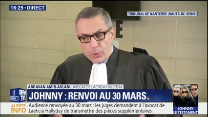Audience renvoyée: "Je regrette profondément cette décision", déclare l’avocat de Laeticia Hallyday