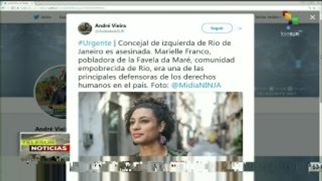 Asesinan a concejal brasileña Marielle Franco en Río de Janeiro
