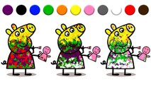 Coloring Peppa Pig in different colors - Learning Colors Video For Kids