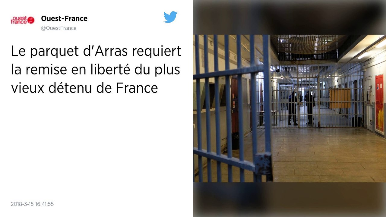 Le parquet d'Arras requiert la remise en liberté du plus vieux détenu de France.